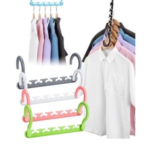 Multi-Arm Space-Saving Shirt Hanger - White, Gray, Pink, Green (12 total)